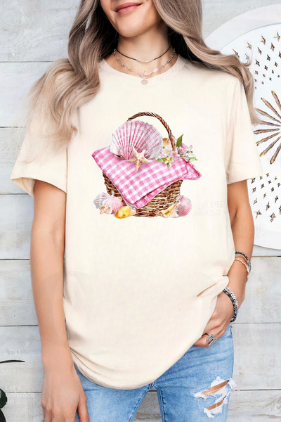Sarah's Boutique Women's T-shirt – 100% cotton – Shell Basket