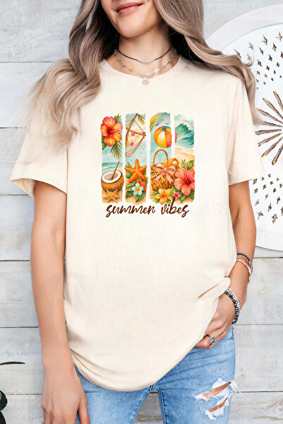 Sarah's Boutique Women's T-shirt – 100% cotton – Tropical Panels