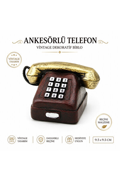 EVİMİST Vintage Ankesörlü Telefon Dekoratif Biblo – Nostaljik Masaüstü Telefo...