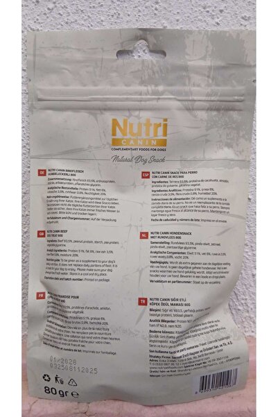 Nutri Canin SIĞIR ETLİ KÜP KÖPEK ÖDÜLÜ 80GR