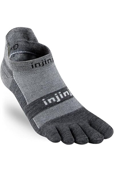 injinji The Run Lightweight No-Wool Toe Running Socks, Charcoal, Size M