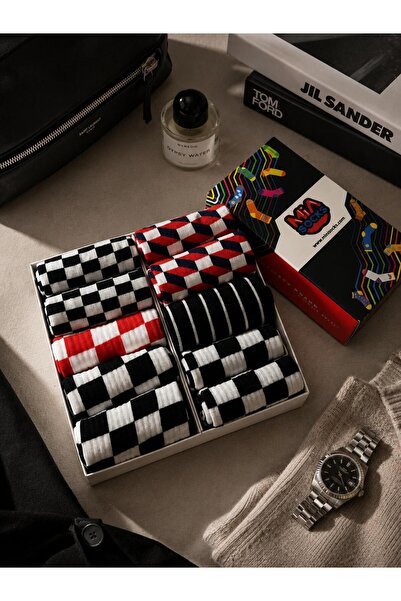 MiaSocks 10'lu DAMALI KARELİ ÇORAP SET