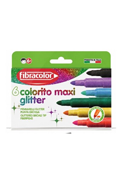 Fibracolor Carioca Colorito Maxi Glitter, 6 colors