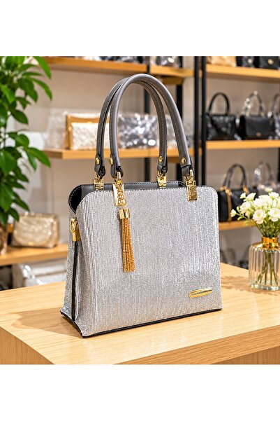 MOLDİVA Silvery Wedding Bag, Silvery Dress Bag, Women's Shoulder Bag, Women's...