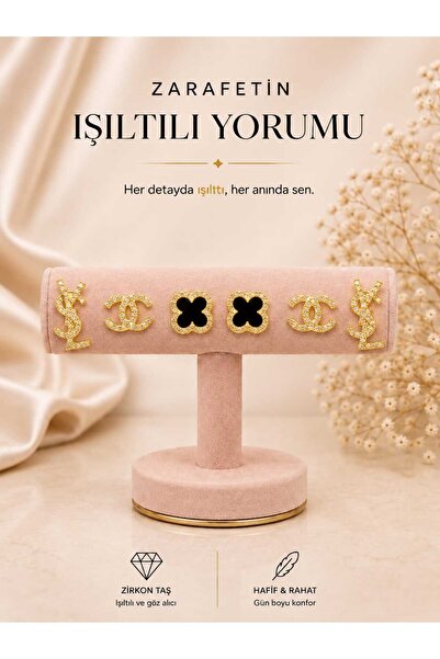 mdm style Zirkon Taşlı 6 lı Luxury Küpe Seti