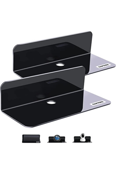 OAPRIRE Acrylic Floating Wall Shelves Set of 2, Damage-Free Expand Wall Space...