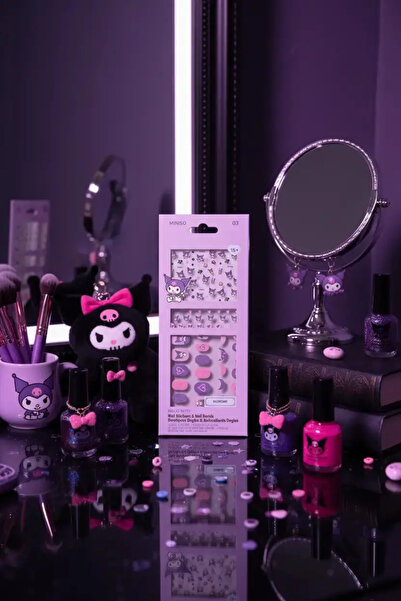 Miniso Sanrio Kuromi Licensed Nail Decoration and Sticker Set (03) – Practica...