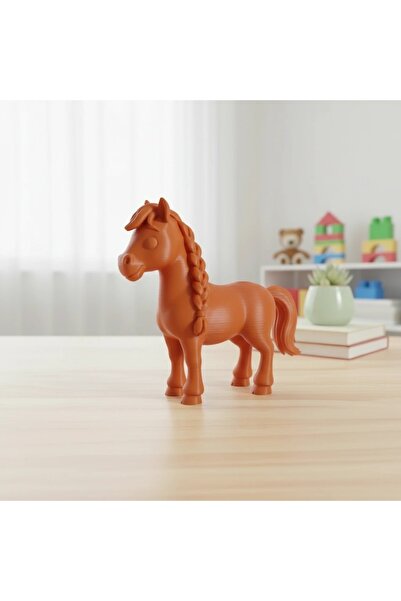 OEM Horse Figurine with Braided Mane, 3D Printed, Toy and Decor - Matte Compo...