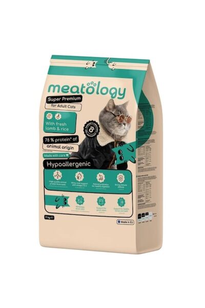 Meatology Dry food for Adult Cats Super Premium Hypoallergenic with Fresh Mea...