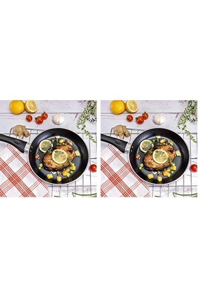 ROYALFORD Aluminum Frying Pan 28 cm from Royalford, Red (Pack of 2)
