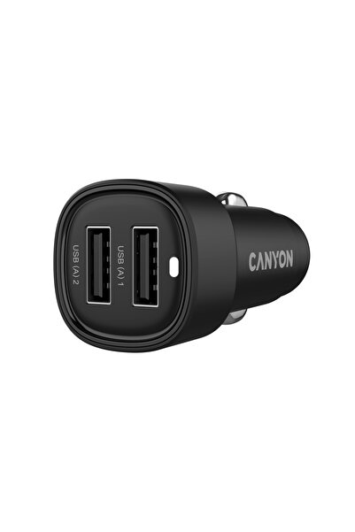 CANYON Incarcator auto OnDrive 24, 24W, 2x USB-A, Negru