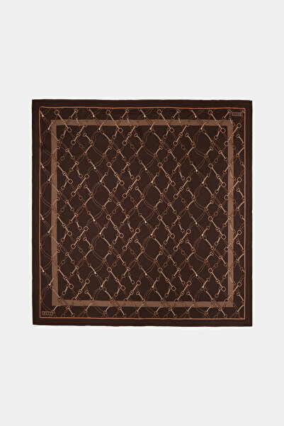Zühre Chain Patterned Silk Satin V17 Scarf 0123
