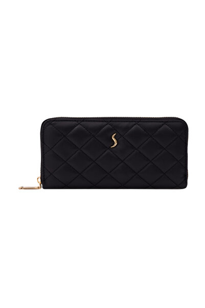 Santini Collection Kadın Fermuarlı Büyük Boy Cüzdan, Kartlıklı, Bölmeli – Aur...