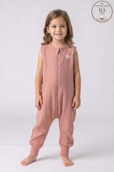 Cantoy Müslin Kız Çocuk Uyku Tulumu 2 Katlı 0.5 Tog - %100 Pamuk Nefes Alabil...