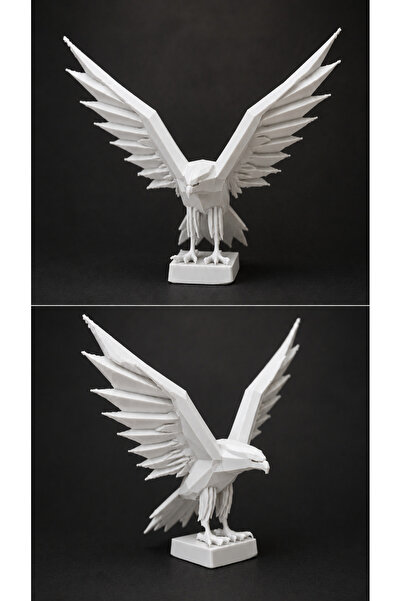 moshmick Poly Kartal Heykeli 12 cm Siyah Dekoratif 3D Baskı Figür