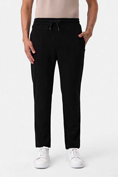 Back And Bond Regular Fit Knitted Black Jogger Pants