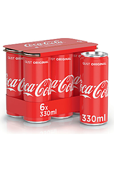 Coca-Cola Băutură carbogazoasă cu gust original, la doză, 6 x 0.33 l