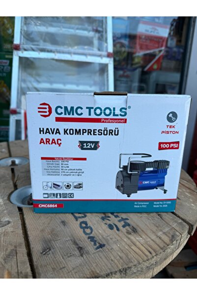CMC Tools 12V Tek Pistonlu Araç Hava Kompresörü 100 PSI – Taşınabilir Lastik ...