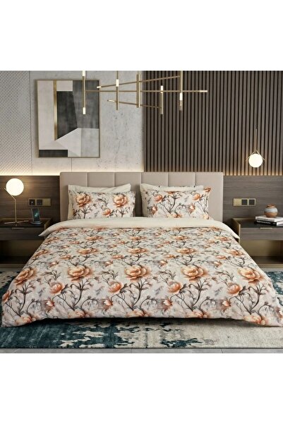 Pucioasa Double Duvet Cover Set made of %100 cotton satin with 2 sides, 4 pie...
