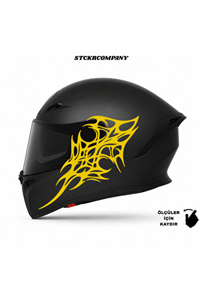 STCKRCO Tribal Neo Kask Sticker – Motor Kaskı İçin Premium Gothic Sticker - M...