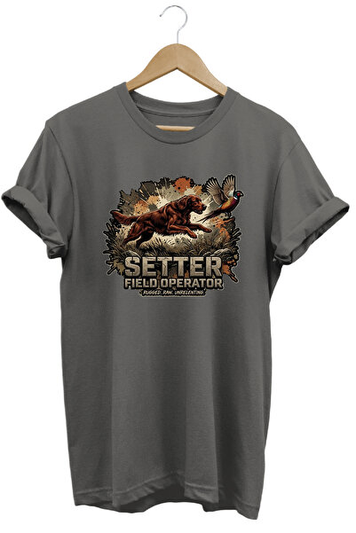 WİDİ Unisex Basset Hound Printed T-Shirt - Hunter Dogs Series Crew Neck Cotto...