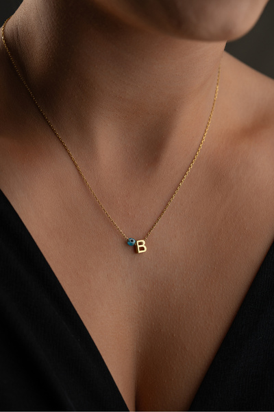 beonejewelry 925 Ayar Gümüş Kişiye Özel Harf Kolye