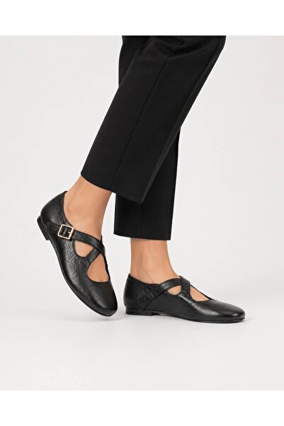Eschi Genuine Leather Mary Jane Ballerinas |   Cross-Strapped Casual Stylish ...