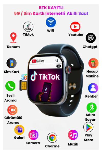Laraheiser Haino Orjinal 5G Destekli SIM Kartlı Akıllı Saat | Çift Kordon (Si...