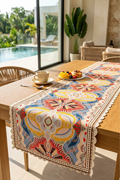 Decomia Home Modern Striped Colorful Digital Print Runner Decorative Table Ru...