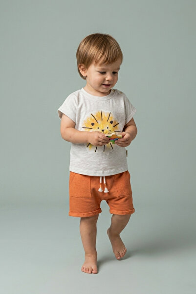 zumino Lion Printed Cotton Baby Boy Summer 2-Piece Set