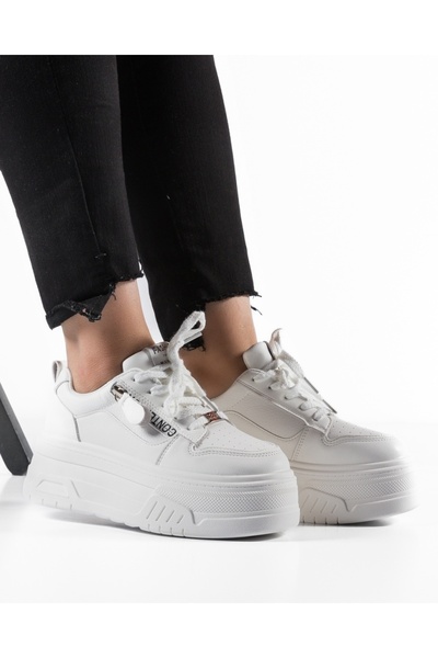 ALOGO Sneakers dama cu platforma Albi din Piele Ecologica Paca