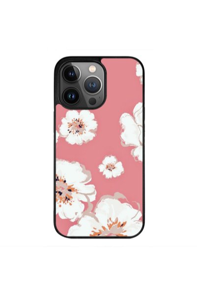 Other Apple iPhone 11 Pro Max White Flowers Black Glossy Θήκη