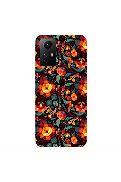 Other Xiaomi Redmi Note 12s Orange flowers Transparent Silicone TPU Θήκη