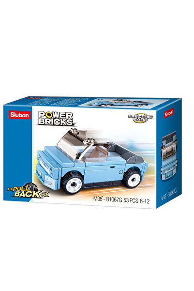 OEMS 🧱 🚗   Car with Rear Pull Assembly, Sky Blue, 53 Pieces