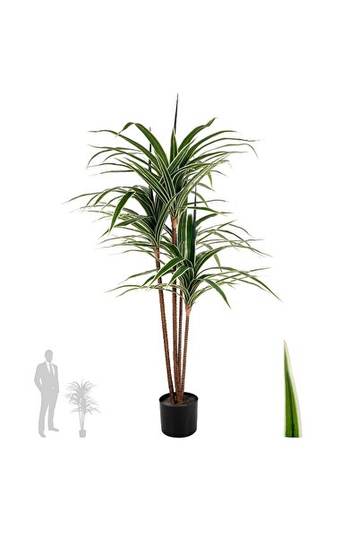 Roberto Rossi Dracaena artificiala marginata cu 110 frunze verzi H120 cm