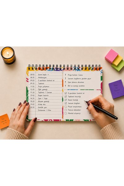 PickyTidy مقاس A5، 60 ورقة بسلك حلزوني، مخطط أعمال، 3 أوراق ملصقات