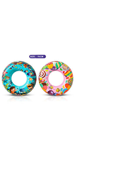 iTajir Children's Swimming Ring Toy with 2 Distinctive Designs (Sea World & E...