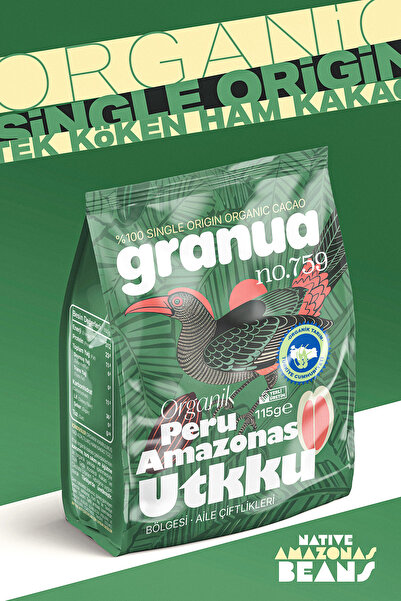 Granua Organik Ham Kakao Tozu —Single Origin no.759 (Amazonas Utcubamba Bölge...