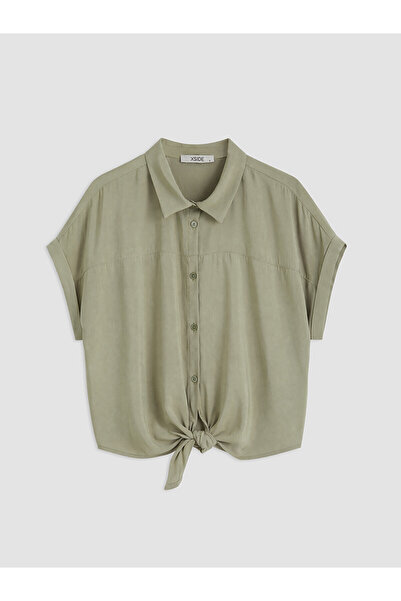 LC Waikiki Nevavm Crop Modal Blended Women's Shirt with a Difference
