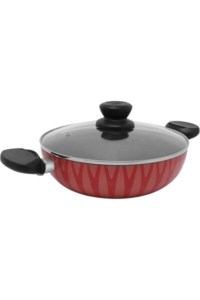 Trust Pro Wok Pan made of non-stick aluminum, with glass lid and coated with ...