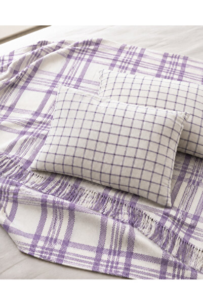 Merinos Solis |   Plaid Tasseled Double Pique Set |   4 Pieces