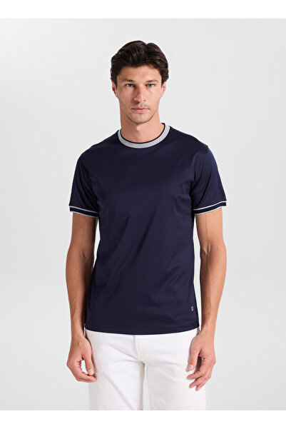 GMG FIRENZE Navy Blue Men's Slim Fit T-Shirt Gu26Mss03010