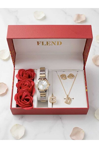 STRIVA Women's Luxury Watch Necklace Ring and Earrings Set in a Gift Box with...