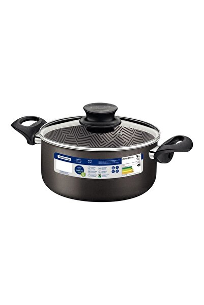 TRAMONTINA Paris Non-Stick Aluminium Casserole with Glass Lid, 22 cm