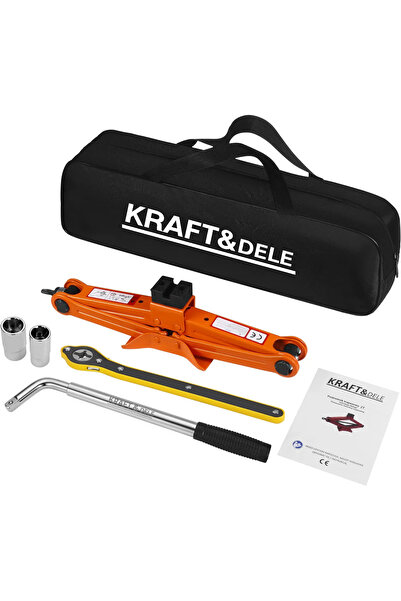 Kraft&dele Cric trapezoidal Kraft&Dele, 2 tone, cursă 120-420 mm, set complet...