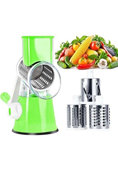 Generic 3-in-1 Manual Vegetable Slicer & Grater – Rotary Drum Cutter, Multifu...