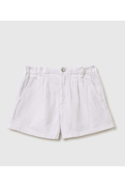 United Colors of Benetton Girl's Cotton Shorts with Elastic Waist 6-14 Years ...