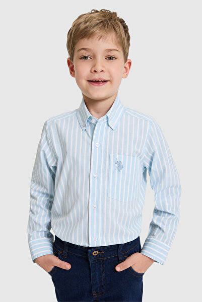 U.S. Polo Assn. Erkek Çocuk Mavi Uzun Kollu Gömlek 50324772-VR036