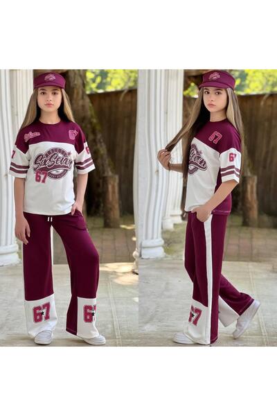 Lucky kidswear Printed Tennis Cap Oversize Girls' Set