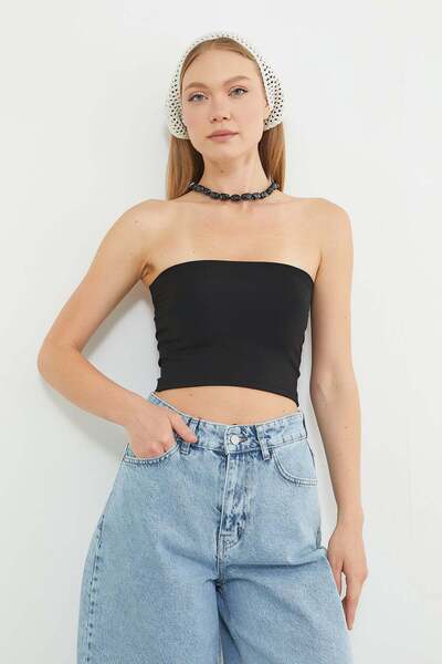 Fulla Moda Osnovni Prekriveno Bez bretela Bustier